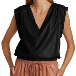 Ramy Brook Vegan Leather Top retail 285